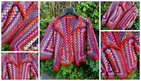 Hexagon Vest Haken, Hexagon Haken, Vest Haken, Diy Granny Square, Granny Square Vest, Granny Stripe Blanket, Squared Clothes, Crochet Granny Square Blanket, Granny Square Blanket