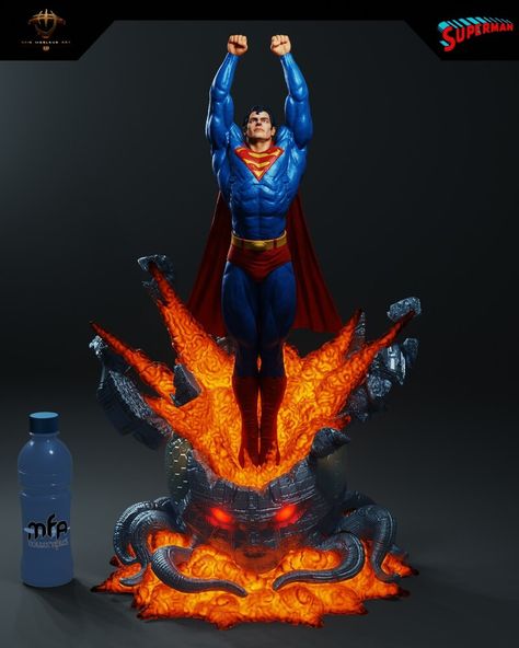 ArtStation - Superman| Kfir Merlaub Art, Kfir Merlaub Art Dc Statues, Superman Statue, Black Suite, Dc Superman, Superman Man Of Steel, Dc Art, Superman Art, 3d Printable, Man Of Steel