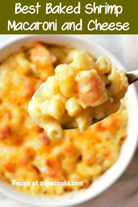 Shrimp Mac And Cheese Recipe, Bake Mac, Shrimp Macaroni, Easy Chili Recipe Crockpot, Seasoned Shrimp, Seafood Mac And Cheese, Best Mac N Cheese Recipe, Baked Mac And Cheese Recipe, Recipe For Two