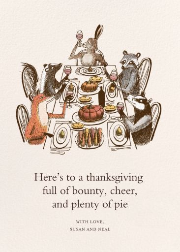 Customize 'Forest Feast' Thanksgiving Card online and send via email, text message, or a shareable link. Instantly track deliveries and opens, and message recipients. Vintage Thanksgiving Illustrations, Retro Thanksgiving Images, Vintage Thanksgiving Aesthetic, Thanksgiving Diy Cards, Happy Thanksgiving Son, Thanksgiving Day Aesthetic, Christmas Party Illustration, Thanksgiving Widgets, 90s Thanksgiving