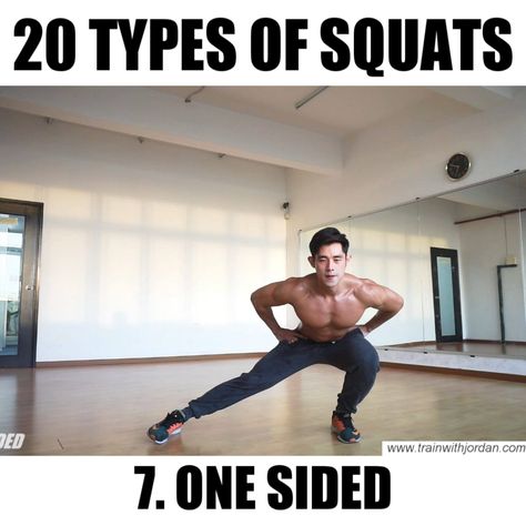 Jordan Yeoh - 20 Types of Squats 10 Week Workout Plan, Types Of Squats, Squat Workout, At Home Workout Plan, Yoga Health, One Sided, Home Gym, Body Weight, Yoga Fitness