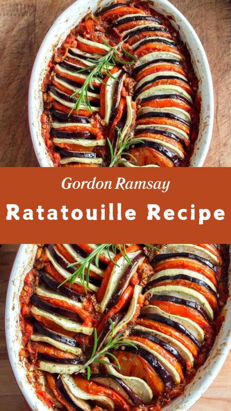 Gordon Ramsay Ratatouille Recipe Gordon Ramsay Tomato Soup, Ratatouille Recipe Videos, Gordon Ramsay Ratatouille, Ratatouille Recipe With Meat, Ratatouille Recipe Easy, French Ratatouille Recipe, Ratatouille Recipes, Sliced Eggplant, European Dinner