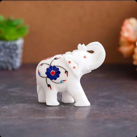 Marble Handmade Elephant 749 rs🌸 #marble #homedecor #handmade #elephant #goexportify #treanding #explorepage Decor For Living Room Table, Marble Elephant, Feng Shui Office, Strong Curves, Handmade Elephant, Home Decor For Living Room, Table Shelf, Table Shelves, Marble Sculpture