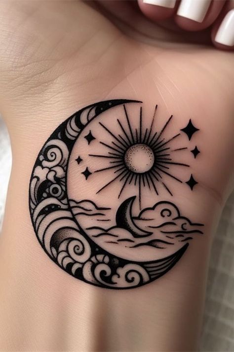 If you're looking for some inspiration for your next tattoo, or just want to see some of the most creative and well-done pieces out there, the subreddits r/tattoo and r/tattoos are the perfect places to start. Moon Shoulder Tattoo Men, Moon Tattoo Designs For Men Ideas, Sun Tattoo Men Shoulder, Meaningful Quote Tattoos, Tattoos Male, Tattoos Female, Taurus Tattoo, Idea Tattoo, Tattoos Men