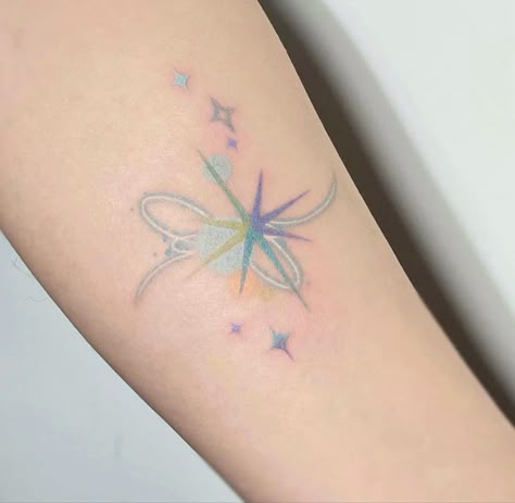 Exploding Star Tattoo, Opal Tattoo, Iridescent Tattoo, Prism Tattoo, Optical Illusion Tattoo, Small Girly Tattoos, Scary Tattoos, Kawaii Tattoo, Doodle Tattoo