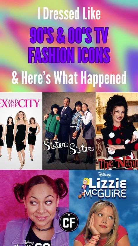 iconic tv fashion icons to dress like Carrie Bradshaw Tutu, Iconic 2000s Outfits, Top And Baggy Jeans, Looks 2000s, Lizzie Mcguire Outfits, Fran Fine Fashion, 2000s Looks, 2000s Trends, 2000s Hairstyles