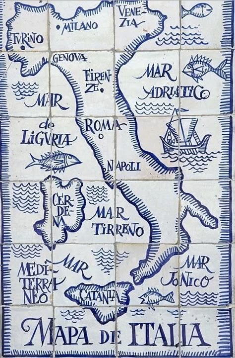 Italy Tiles, Mediterranean Life, Map Of Italy, Italy Vibes, Italian Blue, I'm Leaving, Fall Break, Life Map, Explore Italy