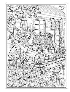 Modele Zentangle, Amazon Coloring Books, Teresa Goodridge, Creative Haven Coloring Books, Garden Coloring Pages, Gardens Coloring Book, Garden Coloring, Detailed Coloring Pages, Best Coloring Pages