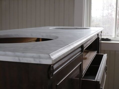 Marble Edge Detail, Fireplace Hearth Stone, Kitchen Countertop Edges, Counter Top Edges, Countertop Edges, Granite Edges, Counter Edges, Waterfall Island Kitchen, House Fireplace