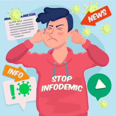 Infodemic news illustration | Premium Vector #Freepik #vector #fake-news #fake #media #news False Information Illustration, News Illustration, False Facts, Healthy Person, Creative School Project Ideas, Social Media Poster, Poster Ideas, School Project, Tech Trends