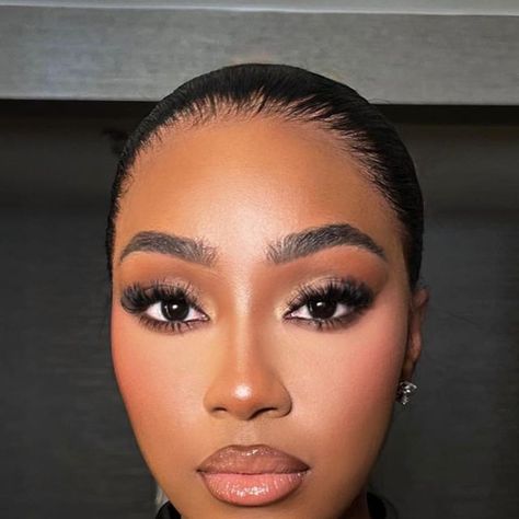 Diana Shin on Instagram: "Glam @yungmiami305 🤍 #makeup" Soft Glam No Eyeshadow, Natural Makeup Look Black Women, Wedding Makeup Black Women, Makeup Look Black Women, Black Women Makeup Looks, Makeup Black Woman, Soft Glam Makeup Black Women, Makeup Brown Skin, Natural Look Makeup