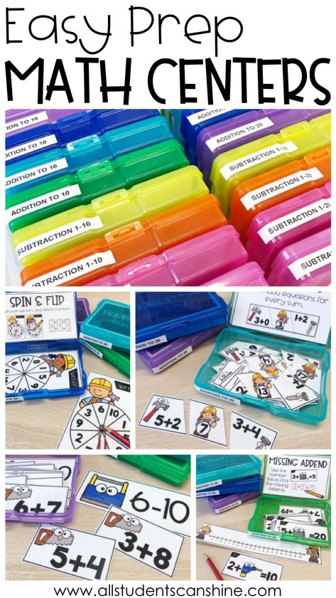 Subtraction Vocabulary, Math Games Addition, Easy Math Centers, Addition Centers, Easy Math, Maths Ideas, Classroom Centers, Visual Elements, Math Intervention