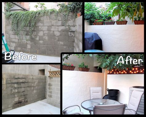 Cement Block Garden Wall, Stucco On Cinder Block, Stucco Patio Wall Ideas, Stucco Cinder Block Wall, Cinder Block Home Exterior Makeover, Stucco Privacy Wall, Backyard Cinder Block Wall Makeover, Stucco Backyard Wall, Stucco Over Cinder Block