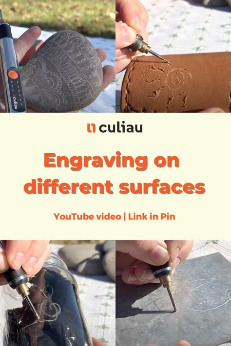 Engraving Tool Projects, Pen Engraving Ideas, Engraving Pen Crafts, Engraver Pen Ideas Diy, Engraving Wood Ideas, Culiau Engraving Ideas, Engraving Pen Projects, Engraving Pen Ideas, Dremel Art