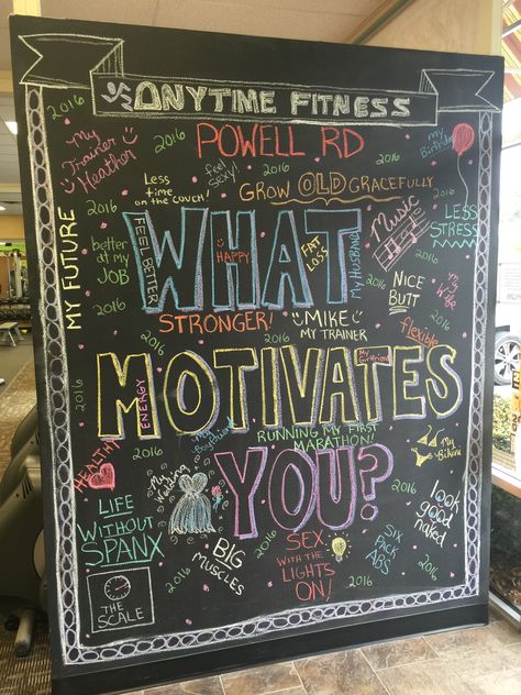 Interactive Chalkboard Ideas, Chalkboard Motivational Quotes, Chalkboard Wall Classroom, Workout Chalkboard Ideas, Fitness Chalkboard Ideas, Office Chalkboard Ideas, Gym Chalkboard Ideas, Anytime Fitness Chalkboard, Chalkboard Art Classroom