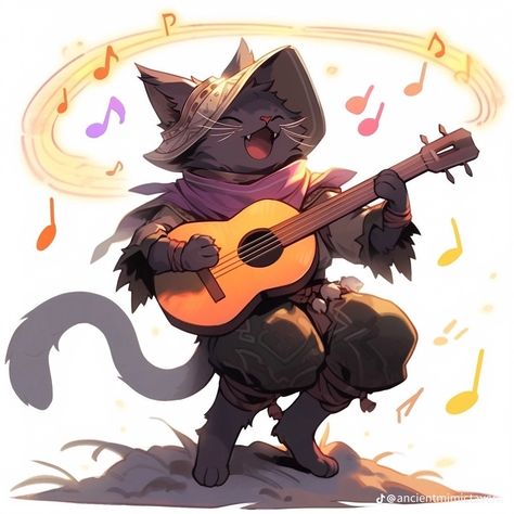 Tabaxi Bard Dnd, Tabaxi Bard, Dnd Bard, The Bard, Dnd Races, Cat Character, Dungeons And Dragons Characters, Dnd Art, D&d Dungeons And Dragons