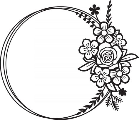 Circle Flowers Drawing, File Decoration Ideas, Circle Borders, Colorful Borders Design, Circle Tattoos, Floral Circle, Simple Rangoli Designs Images, Frame Border Design, Photo Logo Design