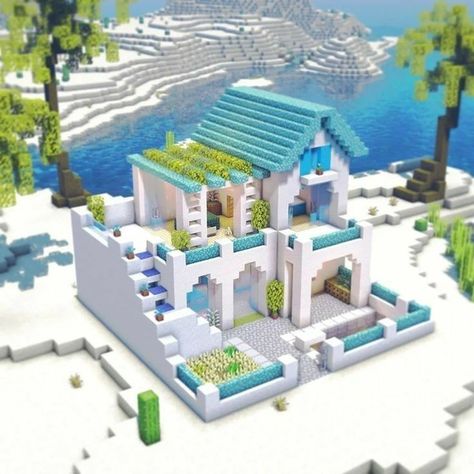 Minecraft Beach House, Case Minecraft, Minecraft Decoration, Rumah Minecraft Sederhana, Bangunan Minecraft, Minecraft Modern, Minecraft Cottage, Easy Minecraft Houses, Minecraft House Tutorials