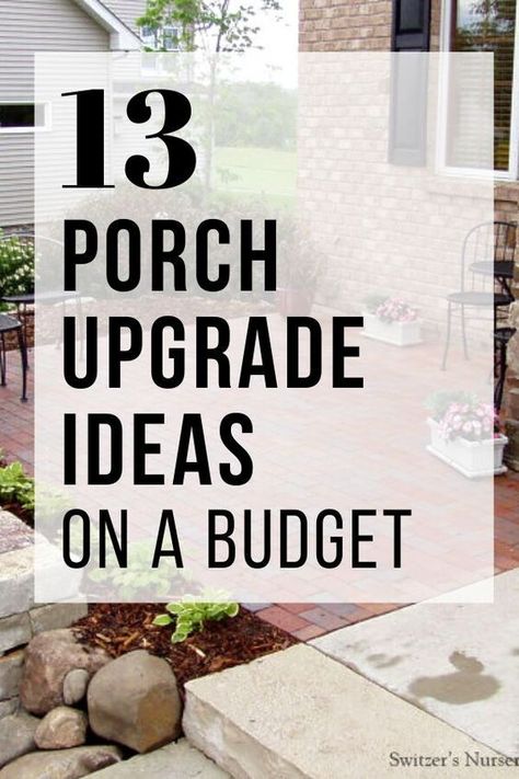 Easy Front Porch Ideas, Porch Update Diy, Small Porch Remodel, Old Porch Makeover, Small Back Decks, Back Door Porch Ideas, Back Patio Porch Ideas, Uncovered Back Porch Ideas, How To Decorate A Porch