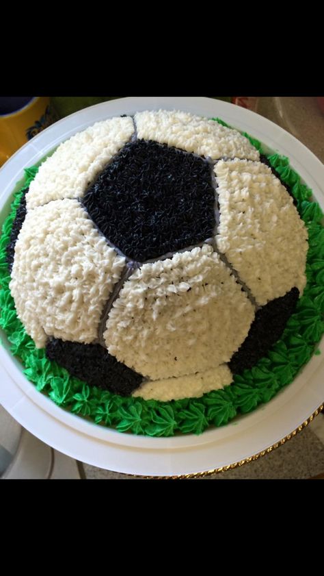 Soccer Ball Smash Cake #cakesbyjaclyn Liverpool Cake, Bee Birthday Cake, Smash Cake First Birthday, Soccer Ball Cake, Soccer Birthday Cakes, Cake Designs For Boy, 6th Birthday Cakes, Soccer Cake, Fondant Cake Designs