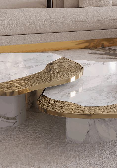 Pixel Cabinet | Boca do Lobo Exclusive Design Calacatta Gold Marble, Modern Luxury Bedroom, Luxury Modern Furniture, Unique Coffee Table, Calacatta Marble, Marble And Gold, Gold Legs, Beauty Design, Contemporary Living Room