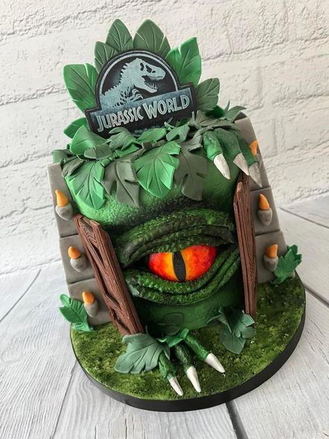 Jurassic Cake Ideas, Jurassic Park Birthday Party Cake, Jurassic Park Cake Ideas, Jurassic Park Party Cake, Jurassic World Cake Ideas, Pastel Jurassic World, Jurassic World Birthday Cake, Jurassic Park Birthday Cake, Dinosaur Themed Birthday Cake