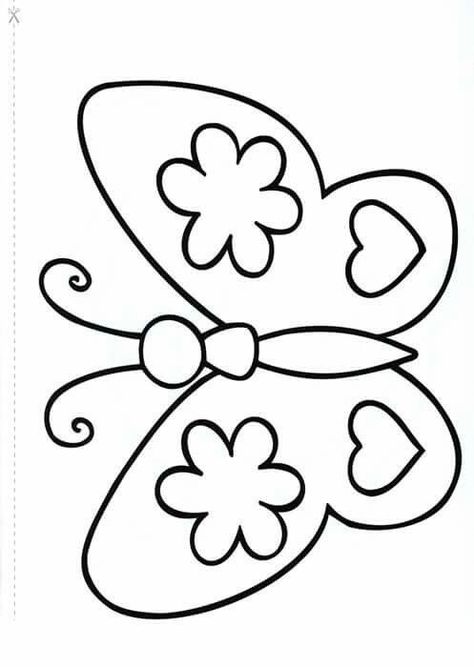 Fun Coloring Pages For Preschoolers, Butterfly Drawing For Kids Easy, Butterfly Easy Drawing, Butterfly Drawing Easy, Butterfly Coloring Pages, Flower Black And White, Preschool Coloring Pages, Easy Coloring Pages