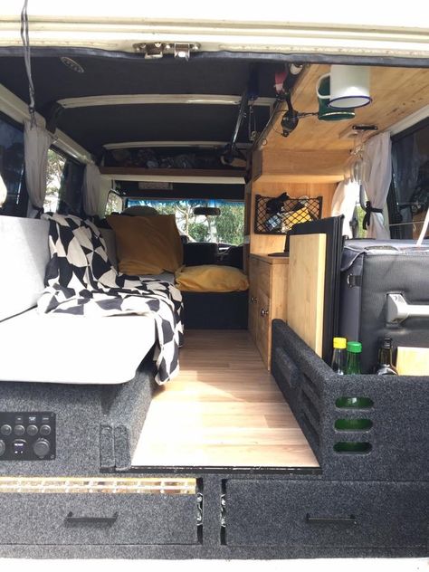 Troopcarrier Interior, Troop Carrier Camper, Land Cruiser Camper Conversion, Landcruiser Troopy Interior, Troopcarrier Fitout, Troopy Camper Interior, Troopy Setup, Troopy Conversion, Troopy Life