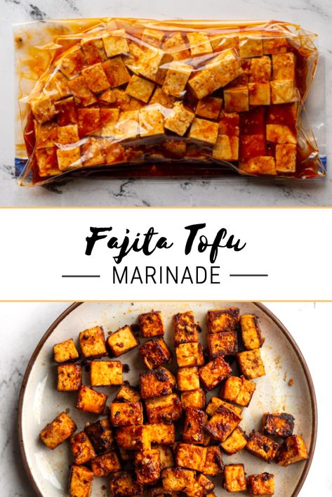 Tofu Seasoning Recipes, Seasoned Tofu, Tofu Fajitas Recipes, Vegan Tofu Marinade, Tofu Fajitas, Mexican Tofu Marinade, Marinade For Tofu Vegan Recipes, Healthy Tofu Marinade, Mexican Tofu Recipes