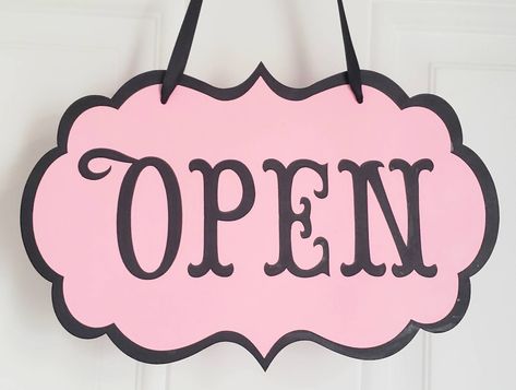 BEST SELLER IN MY SHOP! Unique, vintage style Open and Closed flip sign for your boutique!* * PLEASE Read Description: Open Closed Sign / Reversible Flip Sign Elegant Die Cut Card Stock with Ribbon, Decorative Shop Sign handmade of thick Card Stock. Perfect for any business large or small, Diy Open Closed Sign, Open & Closed Signs, Closed Sign, Die Cut Card, Closed Signs, Vintage Business, Shop Sign, Kitchen Sign, Die Cut Cards