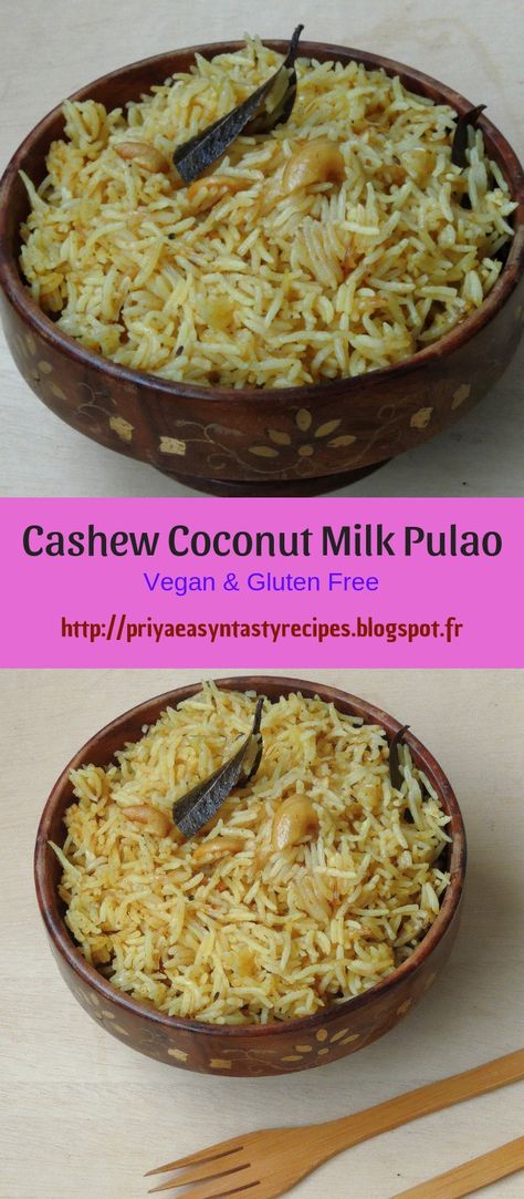 Cashew Rice Indian, Rice Respies, Palav Recipes, Indian Yellow Rice, Rice With Cashews, Pesto With Almonds, Fancy Rice, Cashew Rice, Easy Pesto Recipe