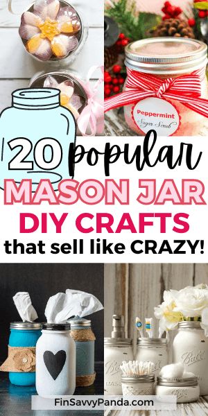 Crafts That Sell, Diy Mason Jar Crafts, Easy Mason Jar Crafts, Diy Projects To Make And Sell, Profitable Crafts, Mason Jar Storage, Diy Mason Jar, Mason Jar Projects, Hanging Mason Jars