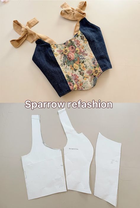 How to Make a Bustier Top Pattern: A Beginner’s Guide | Free sewing Patterns - Sparrow Refashion: A Blog for Sewing Lovers and DIY Enthusiasts Sewing Patterns T Shirt, How To Make Bustier Pattern, Easy Free Dress Pattern, Easy Cute Tops To Sew, Random Sewing Projects, Free Bustier Sewing Pattern, Easy Top Patterns To Sew Free, Outfit Patterns Sewing, Easy Diy Sewing Projects Clothes