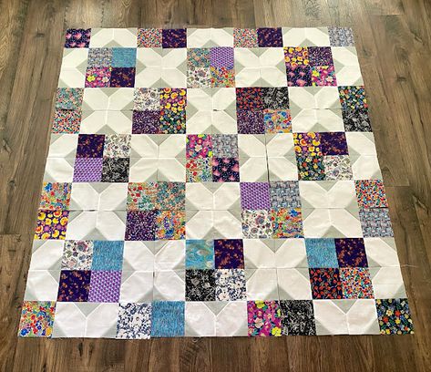 Arkansas Crossroads Free Quilt Pattern, Arkansas Crossroads Quilt Pattern, Tumbler Quilts Ideas, Arkansas Crossroads Quilt, Easy Patchwork Quilt, Crossroads Quilt, Valor Quilts, Quilt Journal, Easy Patchwork