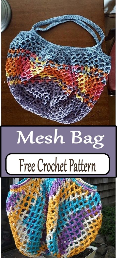 Crochet Mesh Bag Patterns Crochet Mesh Market Bag Free Pattern, Crochet Mesh Market Bag, Crochet Mesh Beach Bag, Crochet Market Bags Free Patterns, Crochet Net Bag Pattern Free, Crochet Mesh Bag Pattern Free, Practical Crochet Patterns, Free Crochet Bag Patterns Easy, Crochet Mesh Bag Pattern