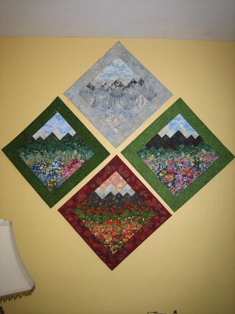 Fall Quilt Wall Hangings, Colorado Quilt, Wall Hangings Ideas, Quilted Wall Art, Mosaic Tables, Watercolor Quilt, Landscape Art Quilts, Art Quilting, Japanese Patchwork