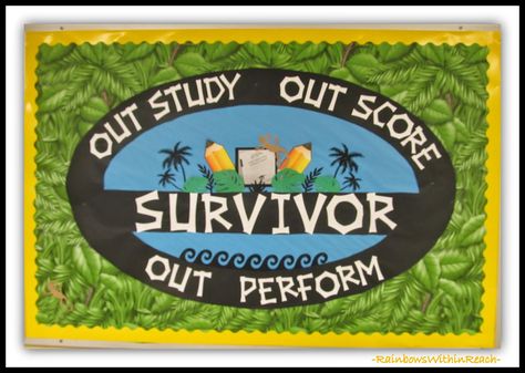 RainbowsWithinReach: 200+ Back to School Bulletin Boards and Decorated Classroom Doors! Survivor Bulletin Board Ideas, Survivor Themed Classroom, Survivor Theme Decorations, Survivor Classroom Theme, Decorated Classroom Doors, Survivor Theme, Resident Assistant Bulletin Boards, Door Decorations College, Decorated Doors