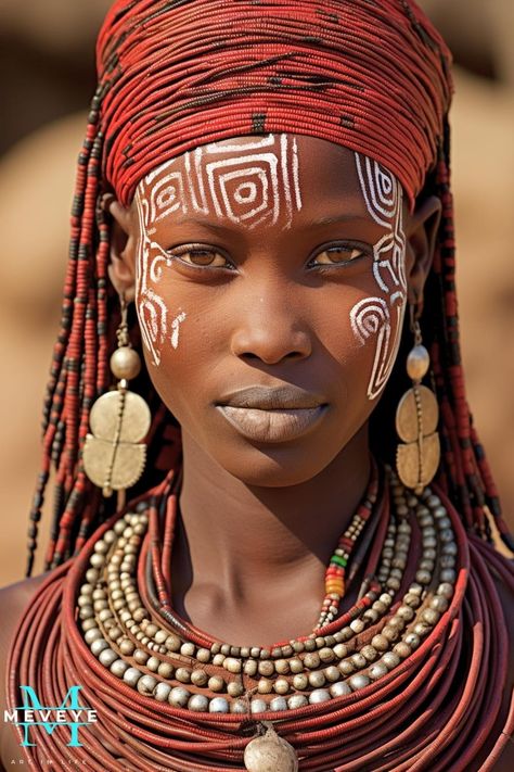 African Woman Portrait Photography, African Tribe Aesthetic, African Drawings Culture, African Art Illustration, African People Woman Africa, African Tribe Woman, Tribe Drawing, East African Women, African Shaman