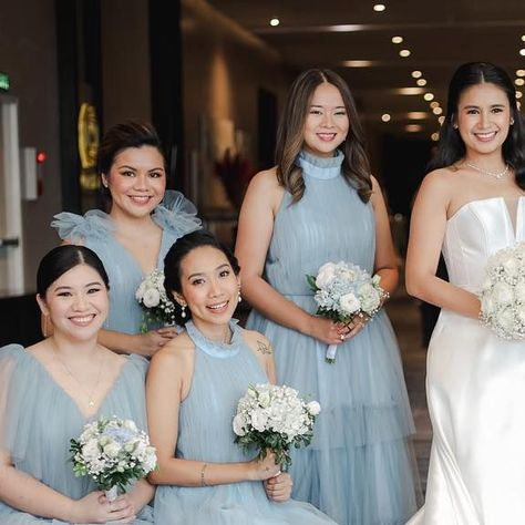 Home of Infinity Gowns & more on Instagram: "Our lovely bridesmaids in their assorted tulle dresses. Thank you, Ms. Patrishia!💙 #premiumcollectionbylovec Photo by: @taavifilms" Tulle Infinity Dress, Infinity Gown, Tulle Dresses, Wedding Plan, Future Wedding Plans, Infinity Dress, Tulle Dress, Future Wedding, Wedding Planning