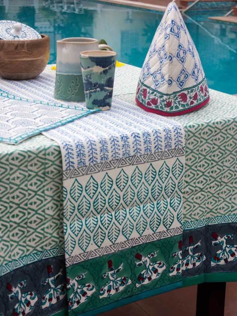 Runners Table, Tea Cozy, Hand Block Print, Table Linen, Table Napkins, Dining Table Decor, Signature Print, Table Cover, Table Mats