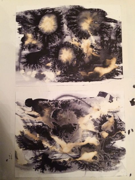 Using ink bleach and salt water #art #experiments #bleach #ink Ink Experiments Art, Decay Art Sketchbook, Bleach And Ink Art, Ink And Bleach Art, Texture Experiments, Salt Art Painting, Ink Experiments, Ink Composition, Art Experimentation