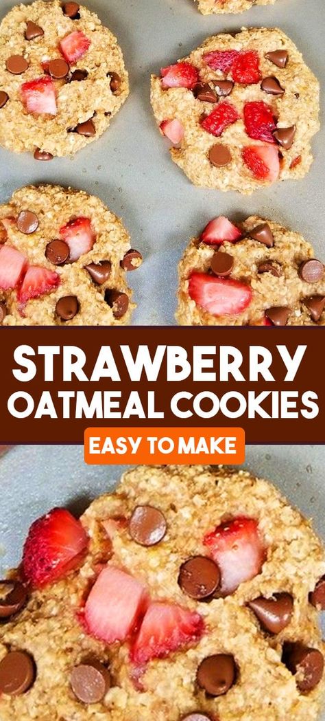 Strawberry Oatmeal Cookies 1 min Strawberry Oatmeal Cookies, Strawberry Chocolate Chip, Oatmeal Cookies Easy, Strawberry Oatmeal, Chocolate Oatmeal Cookies, Strawberry Cookies, Strawberry Chocolate, Oatmeal Chocolate Chip Cookies, Recipe Boards