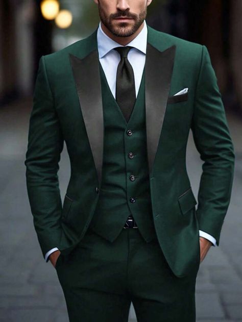 Green Suits For Men, Big And Tall Suits For Men, Green 3 Piece Suit, Grad Suits, Green Tux, 3 Piece Suit Men, Green Suits, Green Suit Men, Terno Slim Fit