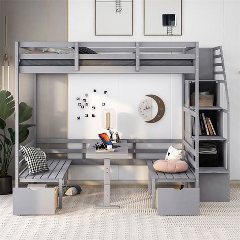 This wisely designed piece of bedroom furniture dramatically enhances your small spaces, making them grander and more versatile for not only sleeping time but also reading, entertaining or even meal time. Full Size Bunk Bed, Lofted Dorm Beds, Convertible Bunk Beds, Full Size Bunk Beds, Trundle Bed With Storage, Full Bunk Bed, Wooden Bunk Beds, Bunk Beds With Stairs, Bunk Beds With Storage