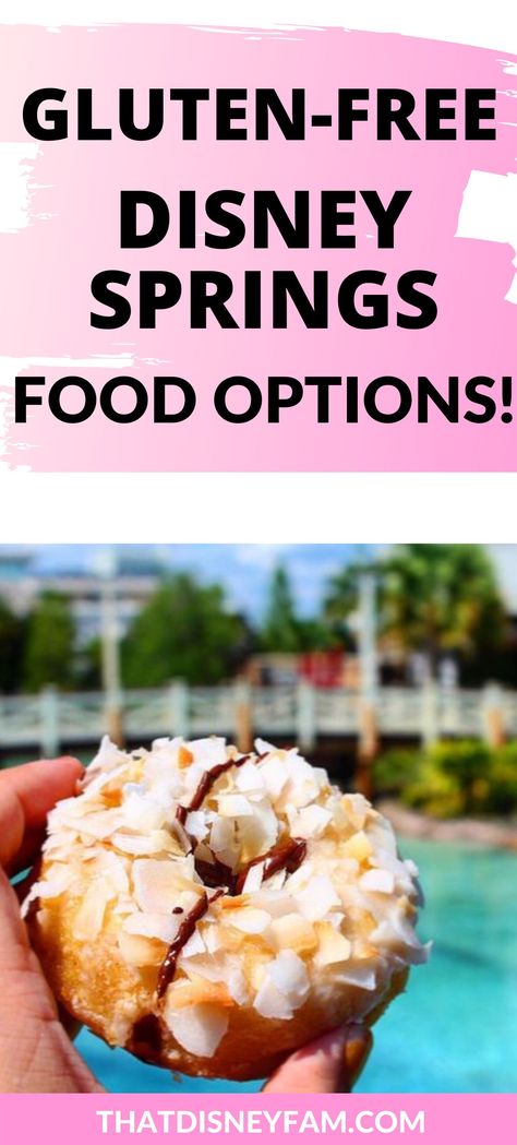 gluten free options in Disney Springs Gluten Free Disney World, Disney Springs Food, Disney Springs Restaurants, Disneyland Travel, Spring Snacks, Food Disney, Spring Breakfast, Orlando Disney, Going To Disney