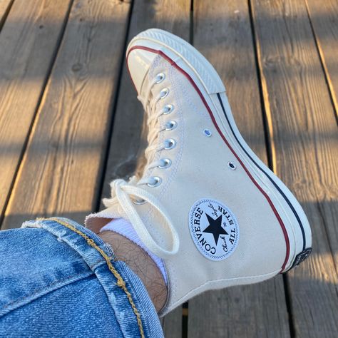 White Chucks Outfit, Converse Chuck 70 White, White Converse Chuck 70, Chucks Outfit, Converse Off White, Converse Chuck 70s, Off White Converse, 70s Converse, Converse 70s