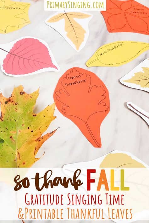 Thanksgiving Primary Singing Time, Thanksgiving Singing Time Ideas, Fall Singing Time Ideas, Fall Primary Singing Time Ideas, Lds Primary Singing Time Halloween, Thanksgiving Music And Movement, Leaves Are Falling Song Preschool, Thankful Leaves, Lds Primary Songs