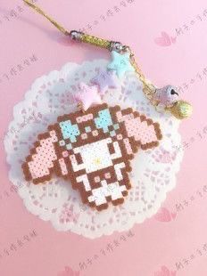 My Melody Perler, My Melody Perler Beads, Perler Beads Designs Easy, Cute Perler Beads, Easy Perler Beads, Hamma Beads Ideas, Easy Perler Bead Patterns, Perler Creations, Melty Bead Patterns