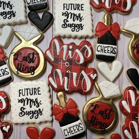 Flannel Fling Before The Ring Cookies, Flannel Bachelorette Party, Flannel Bridal Shower Ideas, Flannel And Fizz Bridal Shower Ideas, Christmas Bachelorette Party Theme, Flannel Fling Bachelorette Party, Winter Bachelorette Party Ideas, Winter Bachelorette, Fall Bachelorette Party Ideas