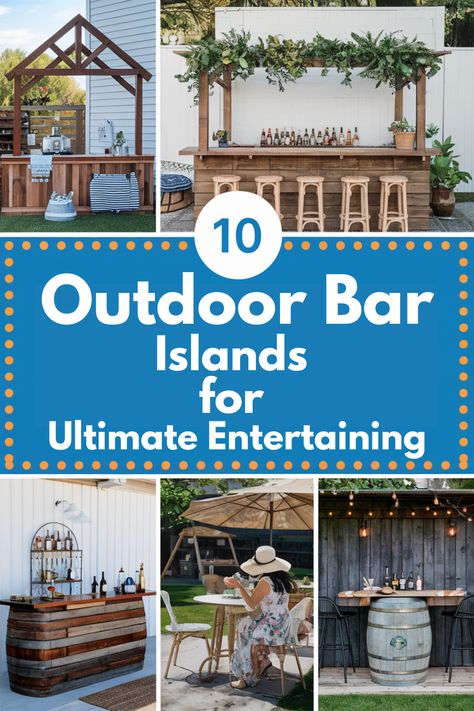 Get inspired by these top Outdoor Bar Island Ideas to create the ultimate backyard oasis. From cozy bar counters to spacious setups, these islands are perfect for entertaining friends and family. Explore versatile designs that will elevate your outdoor space and make every gathering unforgettable! Bar Island Ideas, Wine Barrel Bar, Concrete Bar, Bar Island, Bar Counters, Cozy Bar, Ultimate Backyard, Outdoor Island, Barrel Bar